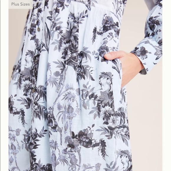 By Anthropologie Lavinia Embroidered Shirt Dress - Picture 5 of 12